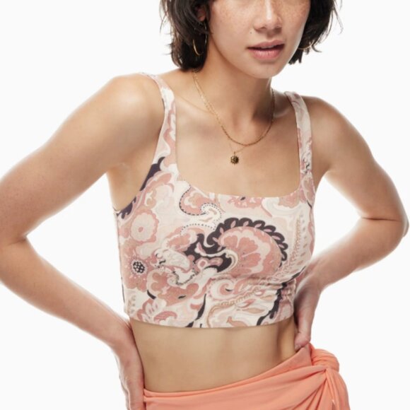 WILFRED | Aritzia Vacay Cropped Tank Top Paisley | Sz. M - Picture 2 of 10